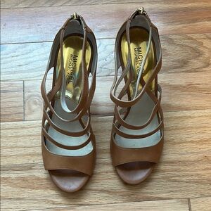 Michael Kors Brown Strappy Heels Elegant Design